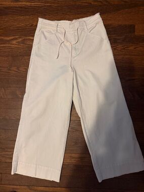 NWOT Anthropologie Chino Cropped Wide Leg Pants Women’s Size 26light blue